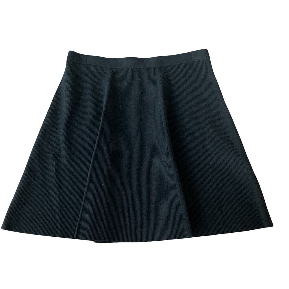 Theory Women’s Ribbed Knit Flare Skirt Black Size S